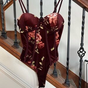 Floral Burgundy Bodysuit
